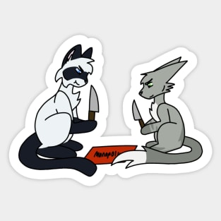 Darktail and Needletail play Knife Monopoly Sticker